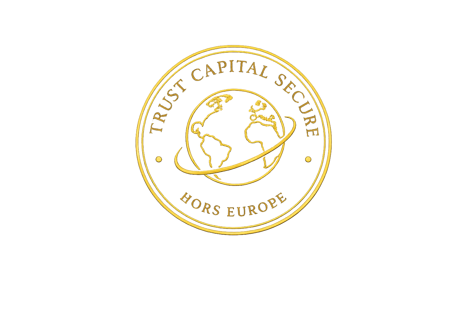 Logo Trust Capital Secure avec globe doré représentant une stratégie